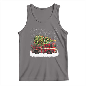 Fire Truck Christmas Tank Top Fireman Xmas Firefighter TS10 Deep Heather Print Your Wear