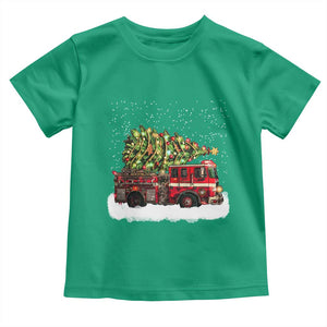Fire Truck Christmas Toddler T Shirt Fireman Xmas Firefighter TS10 Irish Green Print Your Wear