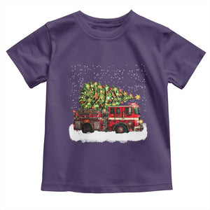 Fire Truck Christmas Toddler T Shirt Fireman Xmas Firefighter TS10 Purple Print Your Wear