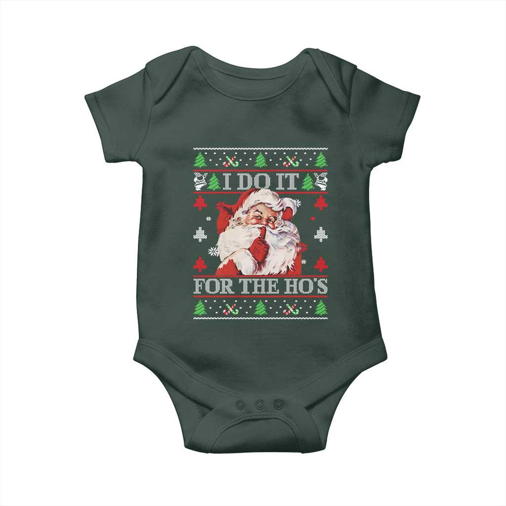 Funny Christmas Santa Baby Onesie Vintage Santa I Do It For The Ho's Ugly Christmas TS10 Print Your Wear