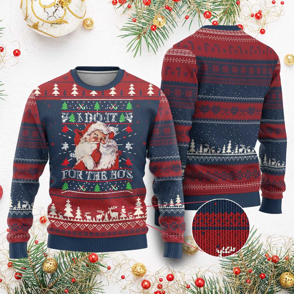 Funny Xmas Santa Ugly Christmas Sweater Vintage Santa I Do It For The Ho's Ugly Christmas TS10 Burgundy Print Your Wear