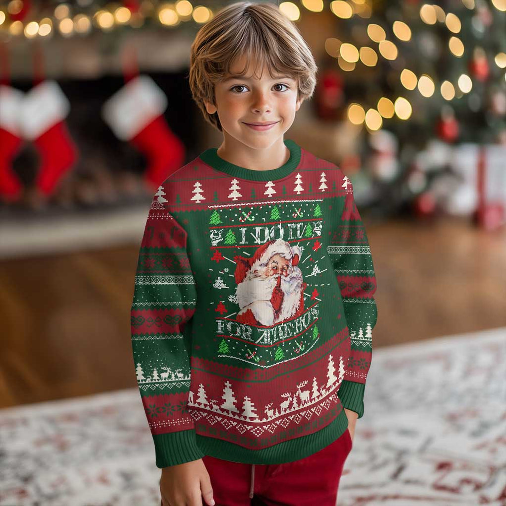 Funny Xmas Santa Ugly Christmas Sweater Vintage Santa I Do It For The Ho's Ugly Christmas TS10 Christmas Print Your Wear