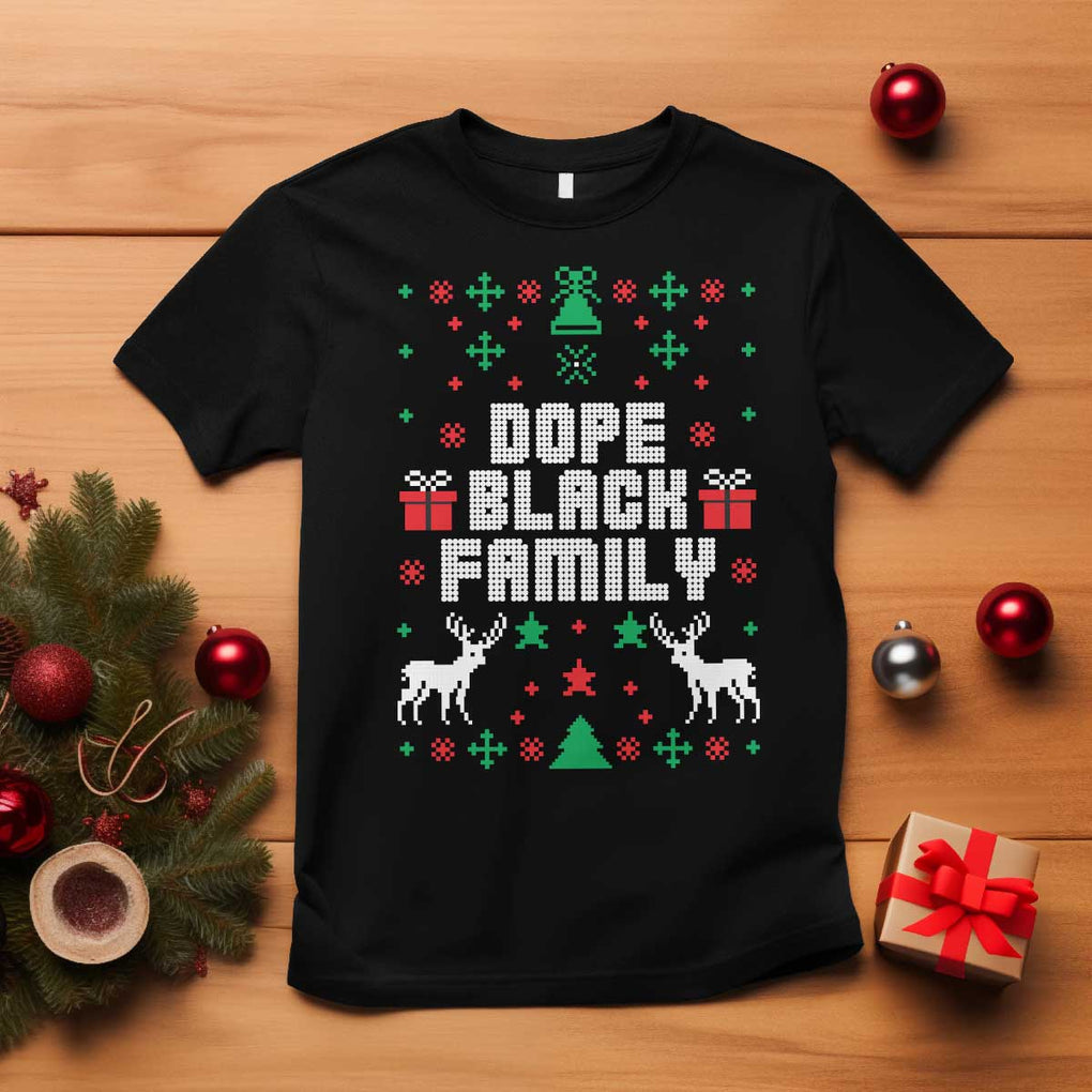African American Family Christmas T Shirt Dope Black Family Matching Ugly Christmas TS10 Black Print Your Wear