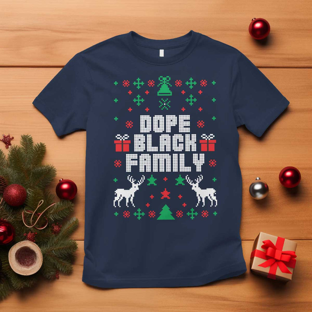 African American Family Christmas T Shirt Dope Black Family Matching Ugly Christmas TS10 Navy Print Your Wear