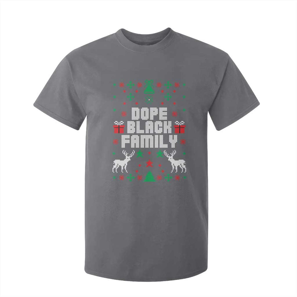 African American Family Christmas T Shirt For Kid Dope Black Family Matching Ugly Christmas TS10 Charcoal Print Your Wear
