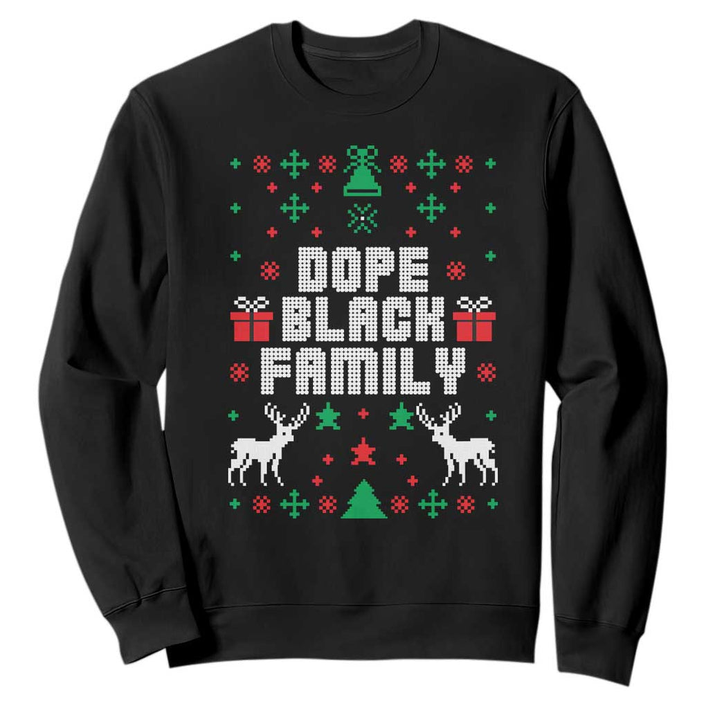 African American Family Christmas Sweatshirt Dope Black Family Matching Ugly Christmas TS10 Black Print Your Wear