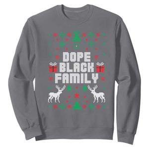 African American Family Christmas Sweatshirt Dope Black Family Matching Ugly Christmas TS10 Charcoal Print Your Wear