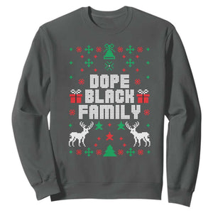 African American Family Christmas Sweatshirt Dope Black Family Matching Ugly Christmas TS10 Dark Heather Print Your Wear