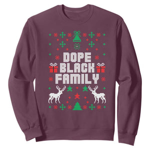 African American Family Christmas Sweatshirt Dope Black Family Matching Ugly Christmas TS10 Maroon Print Your Wear