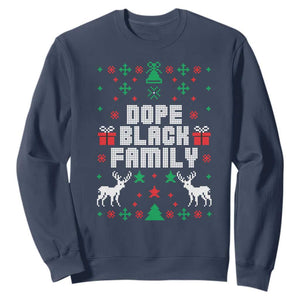African American Family Christmas Sweatshirt Dope Black Family Matching Ugly Christmas TS10 Navy Print Your Wear
