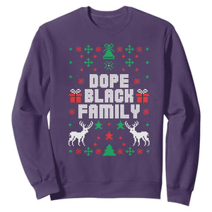 African American Family Christmas Sweatshirt Dope Black Family Matching Ugly Christmas TS10 Purple Print Your Wear