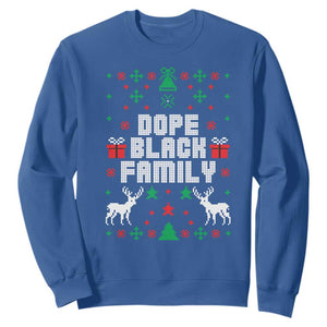 African American Family Christmas Sweatshirt Dope Black Family Matching Ugly Christmas TS10 Royal Blue Print Your Wear