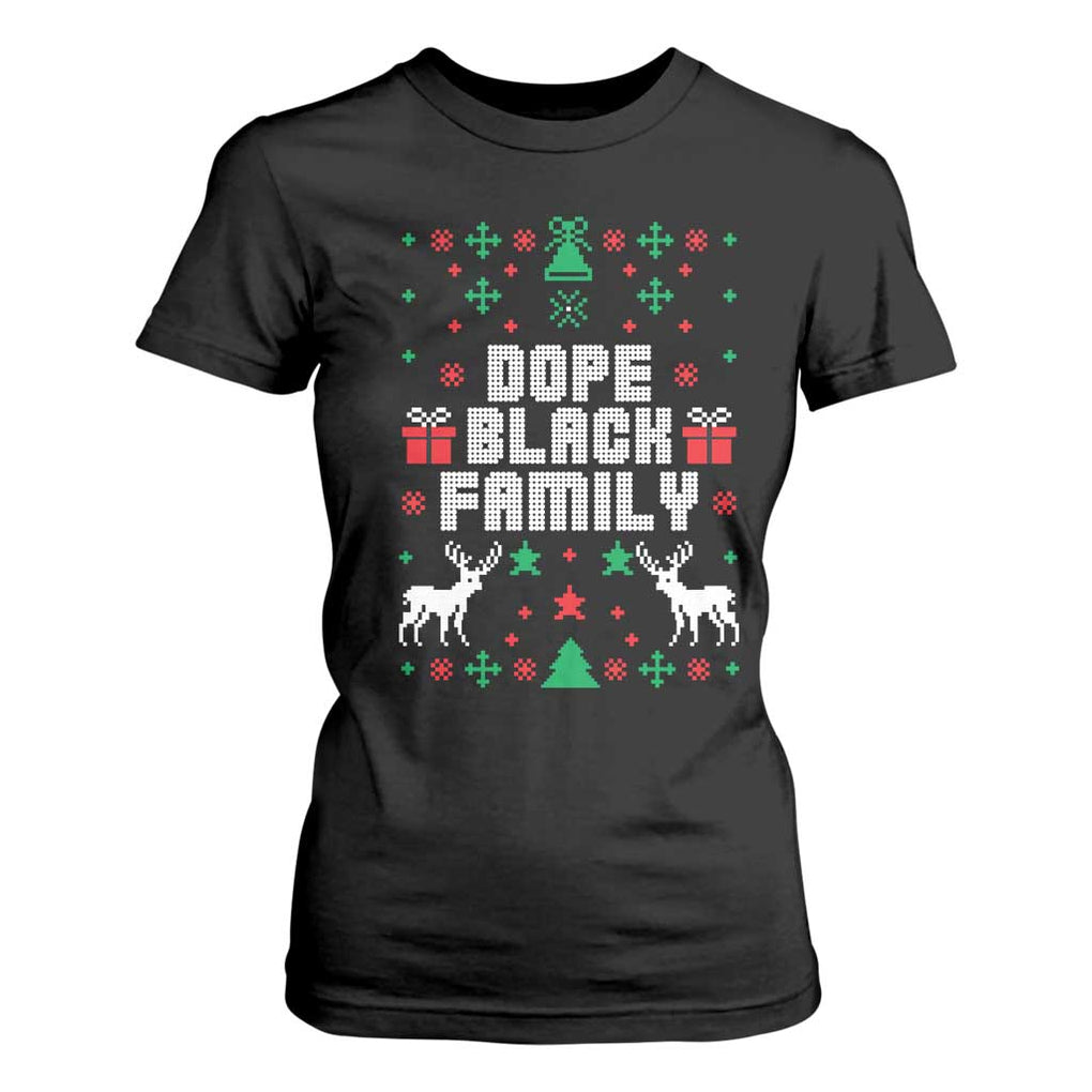 African American Family Christmas T Shirt For Women Dope Black Family Matching Ugly Christmas TS10 Black Print Your Wear
