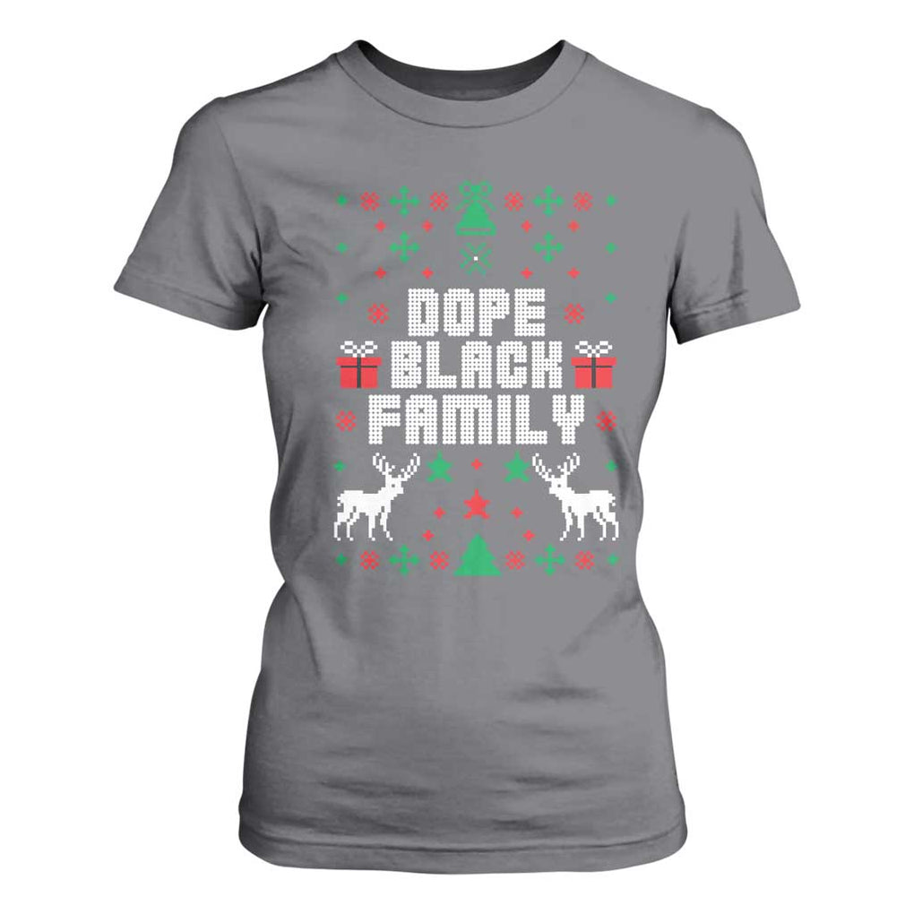 African American Family Christmas T Shirt For Women Dope Black Family Matching Ugly Christmas TS10 Charcoal Print Your Wear