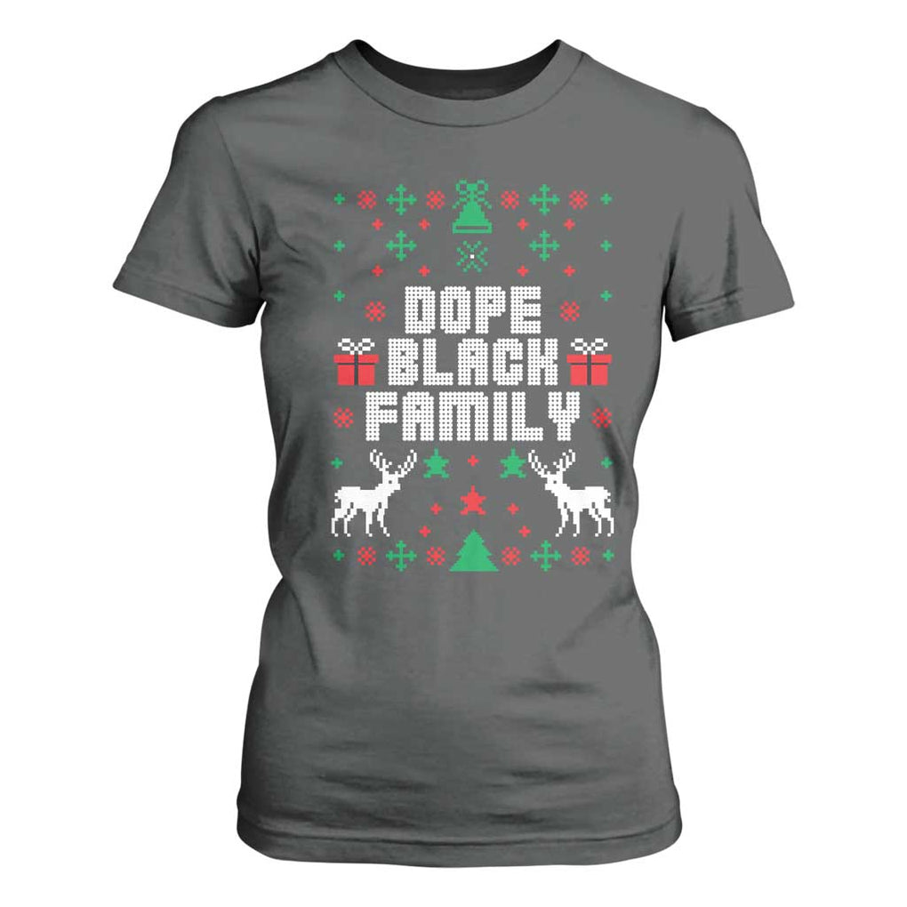 African American Family Christmas T Shirt For Women Dope Black Family Matching Ugly Christmas TS10 Dark Heather Print Your Wear