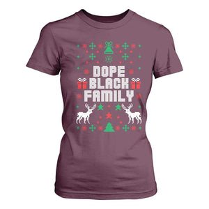 African American Family Christmas T Shirt For Women Dope Black Family Matching Ugly Christmas TS10 Maroon Print Your Wear
