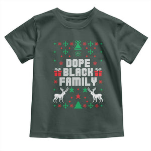 African American Family Christmas Toddler T Shirt Dope Black Family Matching Ugly Christmas TS10 Dark Forest Green Print Your Wear