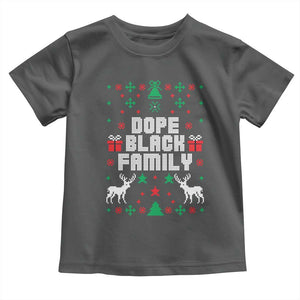 African American Family Christmas Toddler T Shirt Dope Black Family Matching Ugly Christmas TS10 Dark Heather Print Your Wear