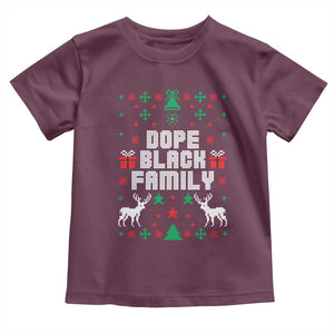 African American Family Christmas Toddler T Shirt Dope Black Family Matching Ugly Christmas TS10 Maroon Print Your Wear