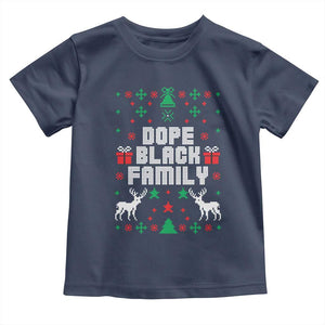African American Family Christmas Toddler T Shirt Dope Black Family Matching Ugly Christmas TS10 Navy Print Your Wear