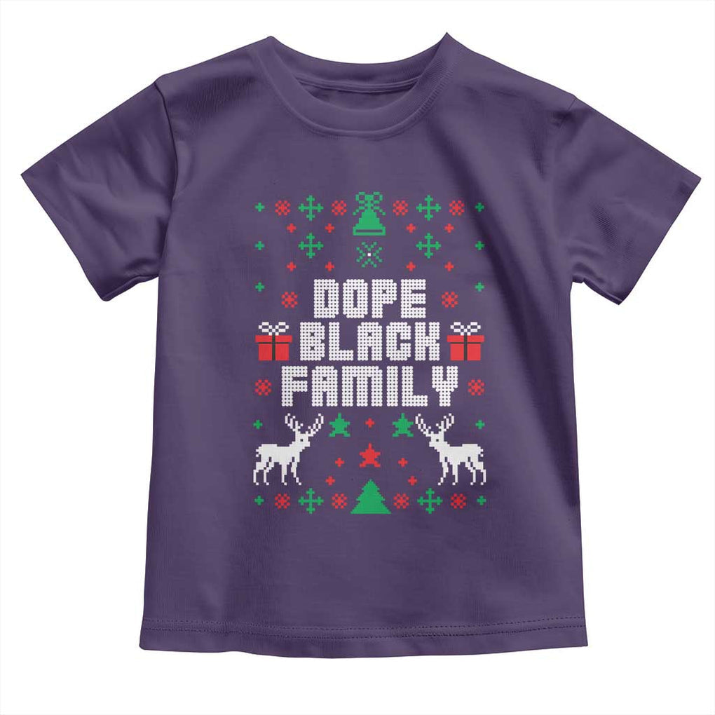 African American Family Christmas Toddler T Shirt Dope Black Family Matching Ugly Christmas TS10 Purple Print Your Wear