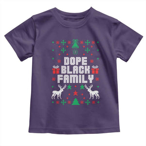 African American Family Christmas Toddler T Shirt Dope Black Family Matching Ugly Christmas TS10 Purple Print Your Wear