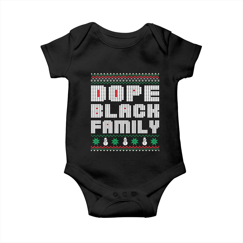 African American Family Christmas Baby Onesie Dope Black Family Matching Ugly Xmas TS10 Black Print Your Wear