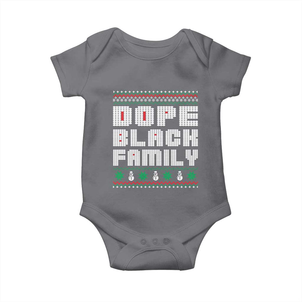 African American Family Christmas Baby Onesie Dope Black Family Matching Ugly Xmas TS10 Charcoal Print Your Wear