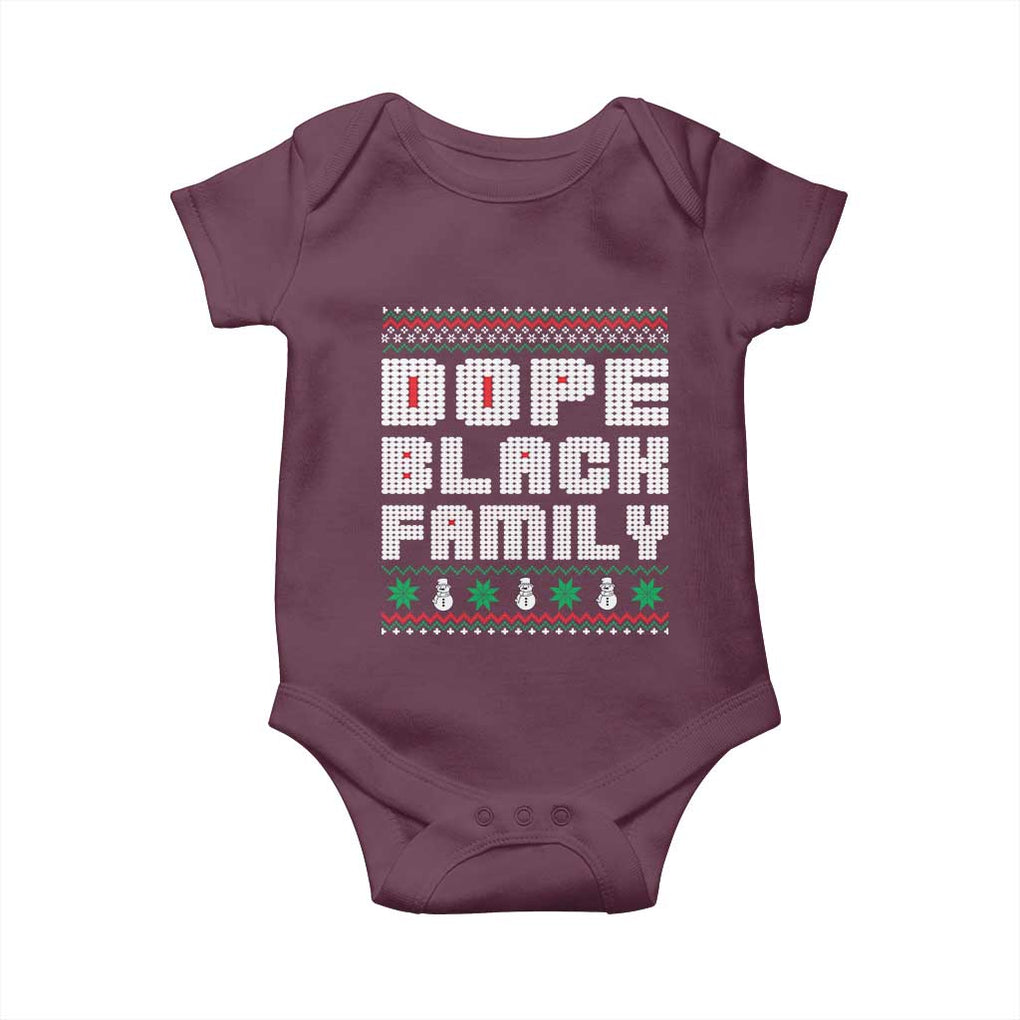 African American Family Christmas Baby Onesie Dope Black Family Matching Ugly Xmas TS10 Maroon Print Your Wear