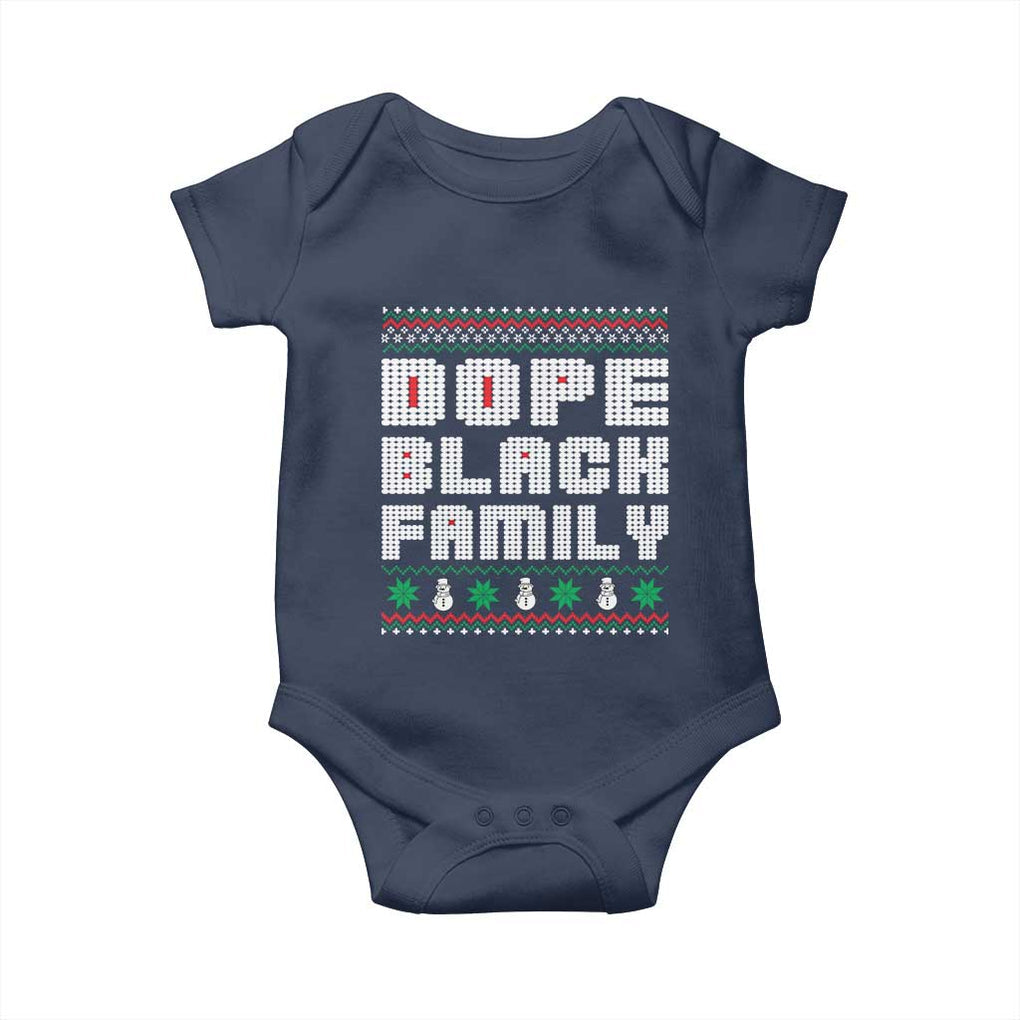 African American Family Christmas Baby Onesie Dope Black Family Matching Ugly Xmas TS10 Navy Print Your Wear