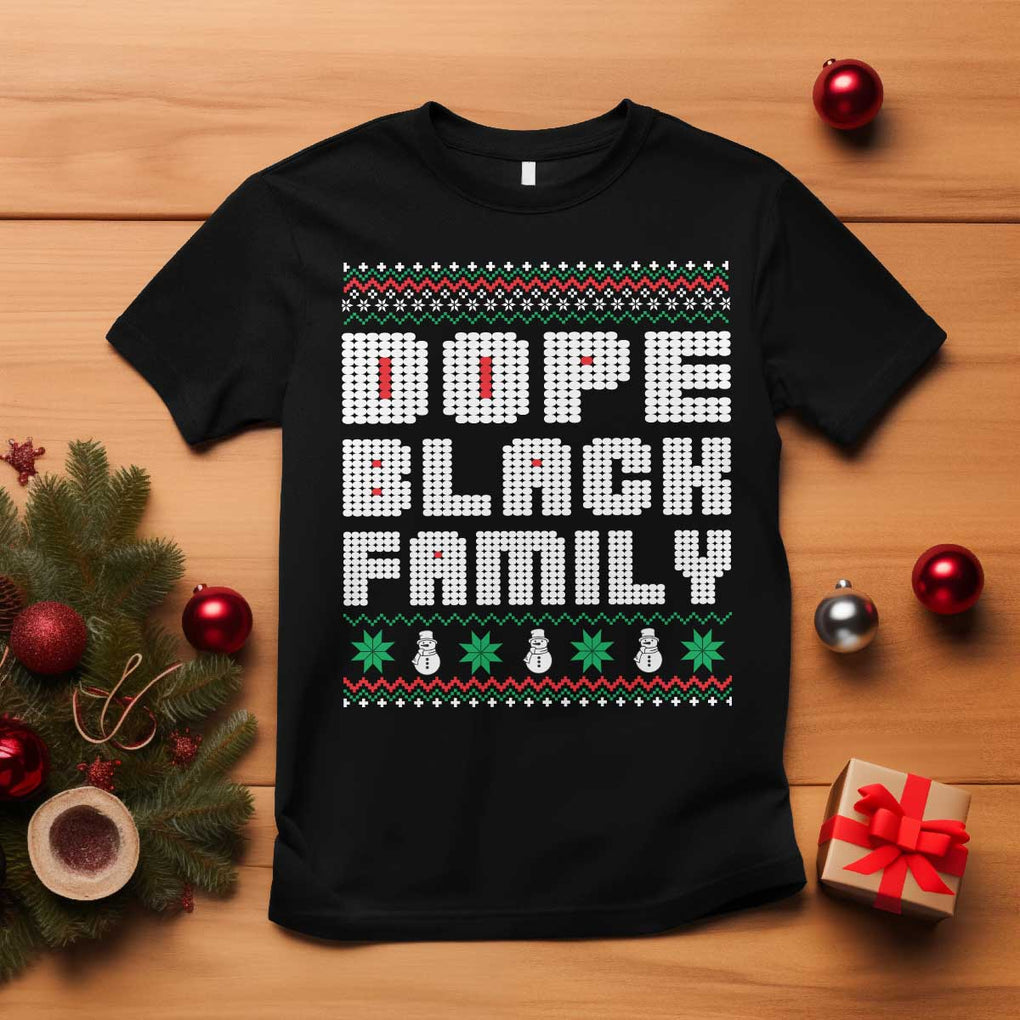African American Family Christmas T Shirt Dope Black Family Matching Ugly Xmas TS10 Black Print Your Wear