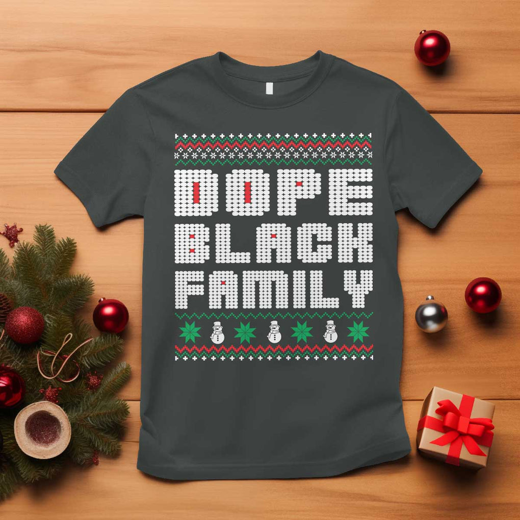 African American Family Christmas T Shirt Dope Black Family Matching Ugly Xmas TS10 Dark Heather Print Your Wear