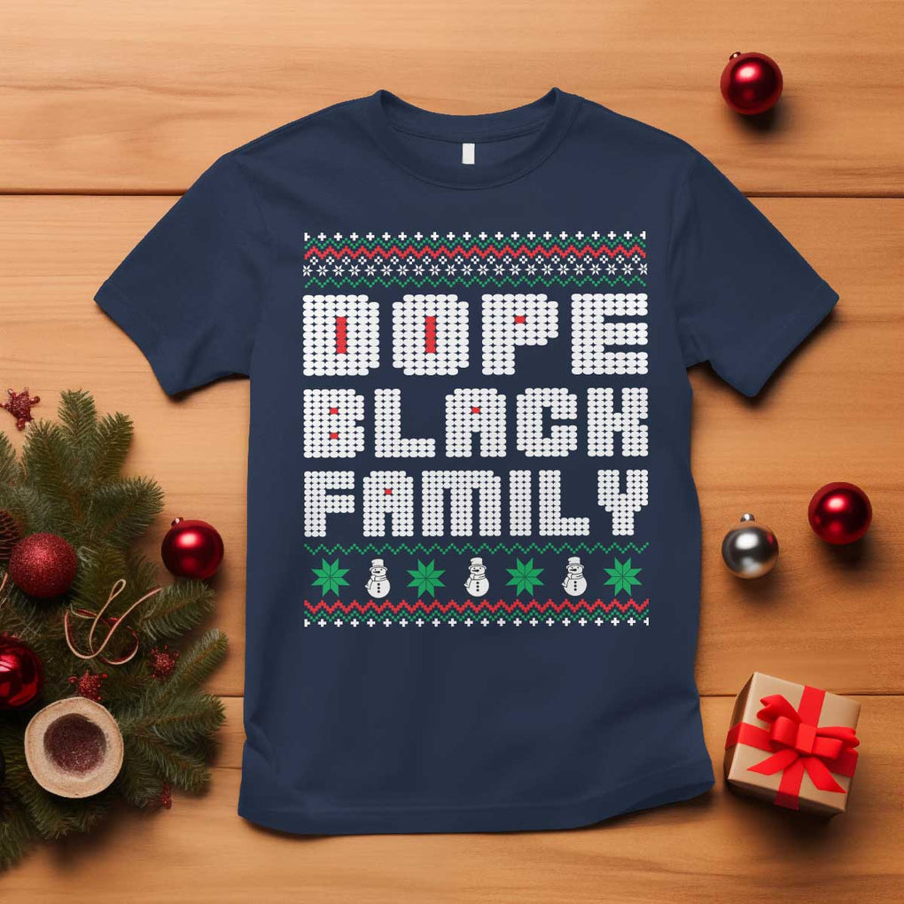 African American Family Christmas T Shirt Dope Black Family Matching Ugly Xmas TS10 Navy Print Your Wear