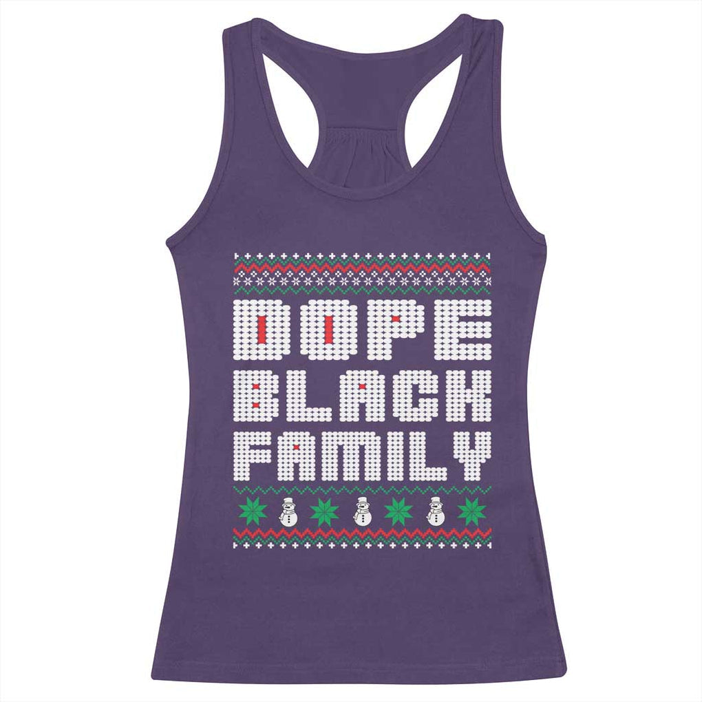 African American Family Christmas Racerback Tank Top Dope Black Family Matching Ugly Xmas TS10 Purple Print Your Wear