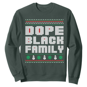 African American Family Christmas Sweatshirt Dope Black Family Matching Ugly Xmas TS10 Dark Forest Green Print Your Wear