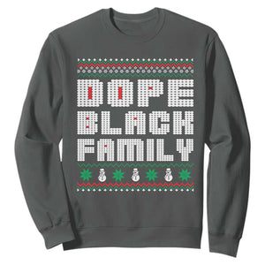 African American Family Christmas Sweatshirt Dope Black Family Matching Ugly Xmas TS10 Dark Heather Print Your Wear
