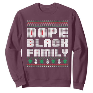 African American Family Christmas Sweatshirt Dope Black Family Matching Ugly Xmas TS10 Maroon Print Your Wear