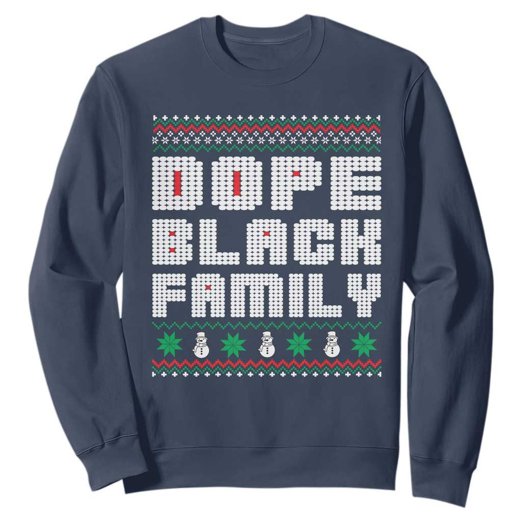 African American Family Christmas Sweatshirt Dope Black Family Matching Ugly Xmas TS10 Navy Print Your Wear