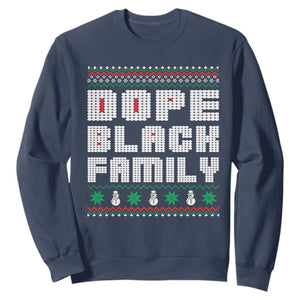 African American Family Christmas Sweatshirt Dope Black Family Matching Ugly Xmas TS10 Navy Print Your Wear