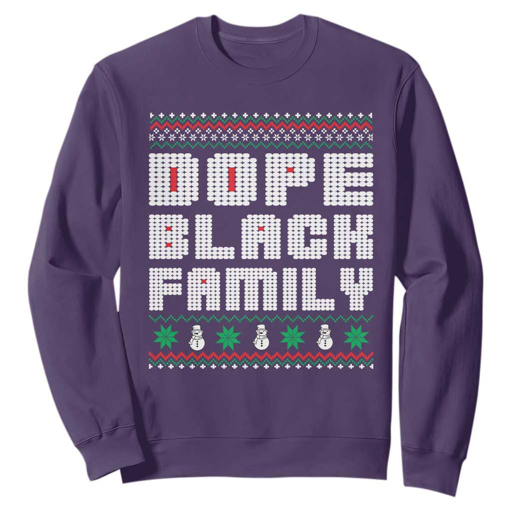 African American Family Christmas Sweatshirt Dope Black Family Matching Ugly Xmas TS10 Purple Print Your Wear