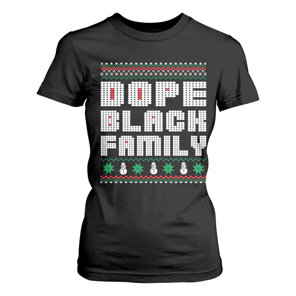 African American Family Christmas T Shirt For Women Dope Black Family Matching Ugly Xmas TS10 Black Print Your Wear
