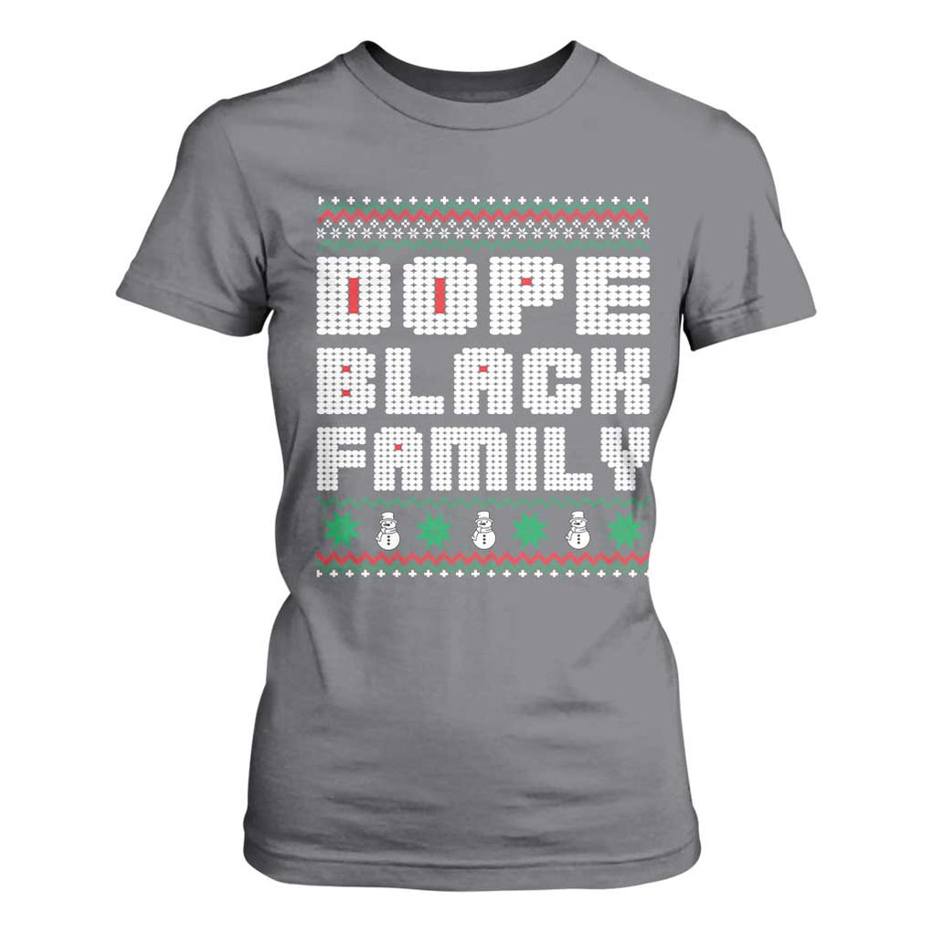 African American Family Christmas T Shirt For Women Dope Black Family Matching Ugly Xmas TS10 Charcoal Print Your Wear