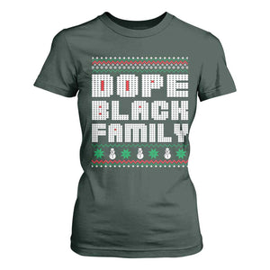 African American Family Christmas T Shirt For Women Dope Black Family Matching Ugly Xmas TS10 Dark Forest Green Print Your Wear