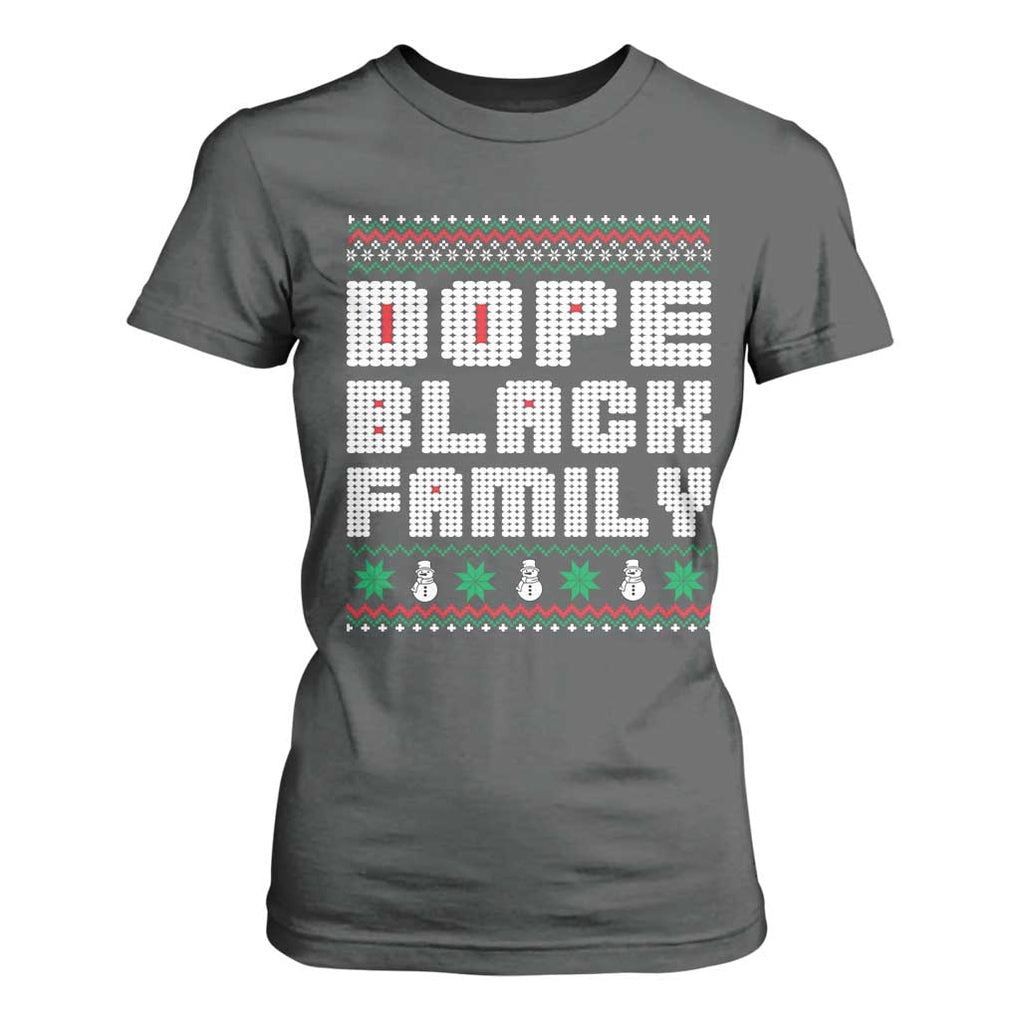 African American Family Christmas T Shirt For Women Dope Black Family Matching Ugly Xmas TS10 Dark Heather Print Your Wear
