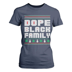 African American Family Christmas T Shirt For Women Dope Black Family Matching Ugly Xmas TS10 Navy Print Your Wear