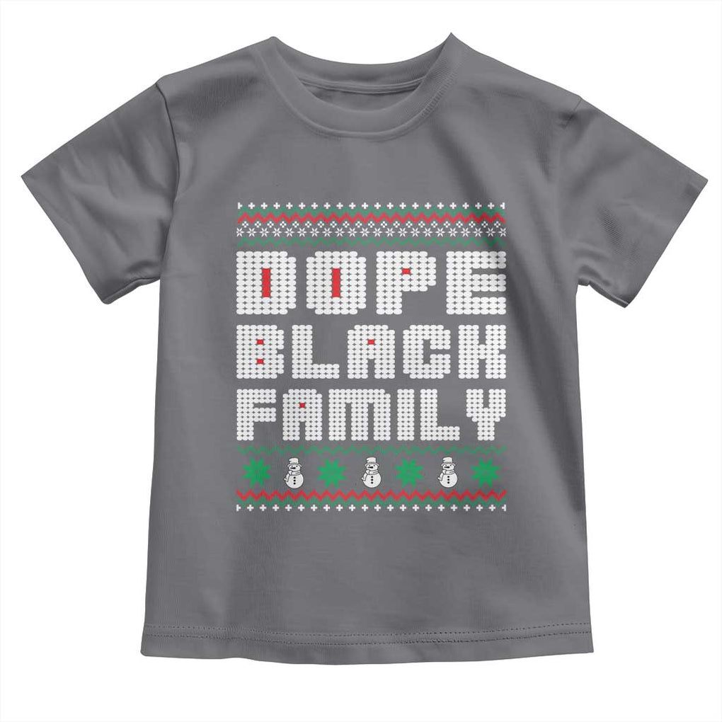 African American Family Christmas Toddler T Shirt Dope Black Family Matching Ugly Xmas TS10 Charcoal Print Your Wear