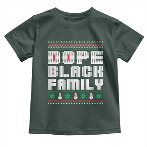African American Family Christmas Toddler T Shirt Dope Black Family Matching Ugly Xmas TS10 Dark Forest Green Print Your Wear