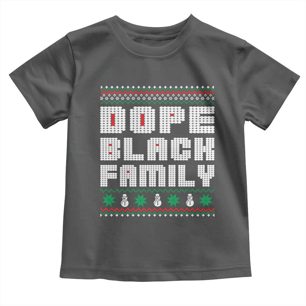 African American Family Christmas Toddler T Shirt Dope Black Family Matching Ugly Xmas TS10 Dark Heather Print Your Wear