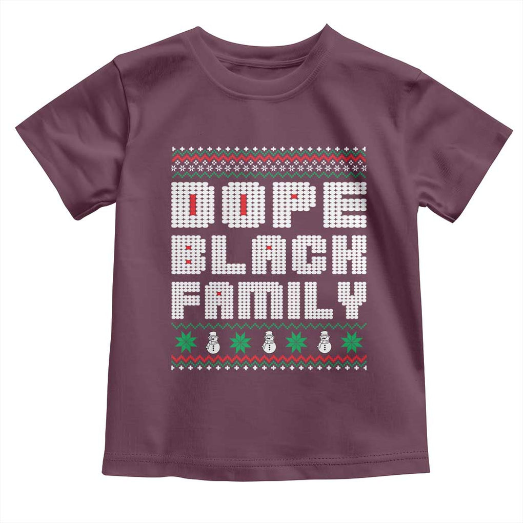 African American Family Christmas Toddler T Shirt Dope Black Family Matching Ugly Xmas TS10 Maroon Print Your Wear