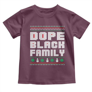 African American Family Christmas Toddler T Shirt Dope Black Family Matching Ugly Xmas TS10 Maroon Print Your Wear